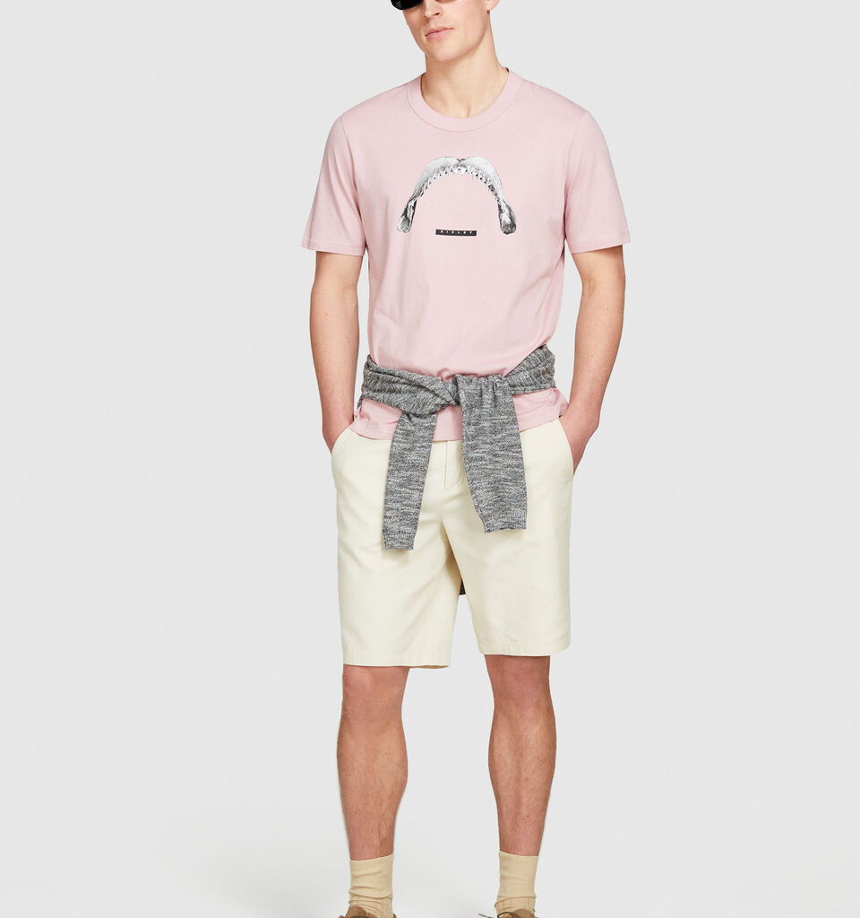 Relaxed fit t-shirt with print - men's short sleeve t-shirts - Pastel Pink | Sisley image number 1